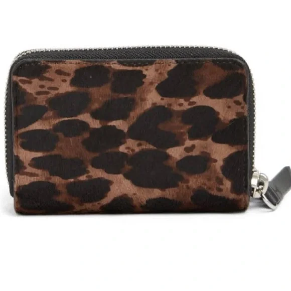 All Saints Kim Genuine Calf Hair/Leather Cardholder (NWT) - Picture 2 of 11